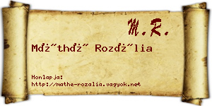 Máthé Rozália névjegykártya