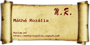 Máthé Rozália névjegykártya